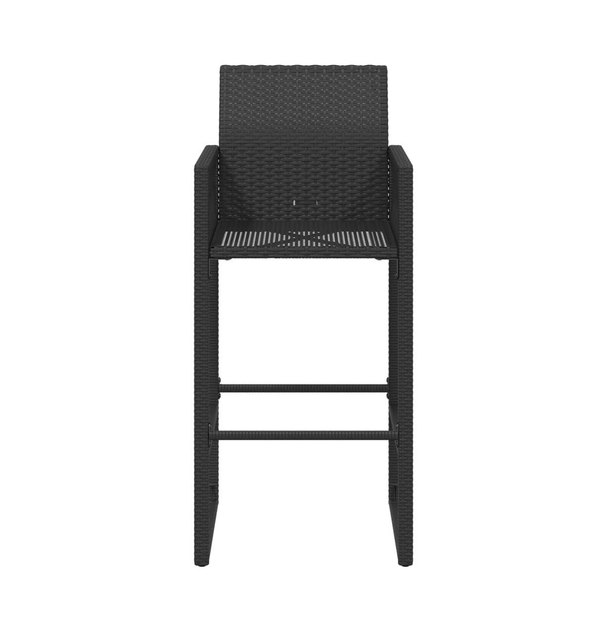 Patio Bar Stools 2 pcs Poly Rattan