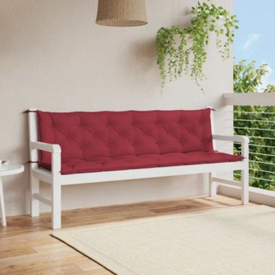 Garden Bench Cushion Wine Red 78.7"x(19.7"+19.7")x2.8" Oxford Fabric