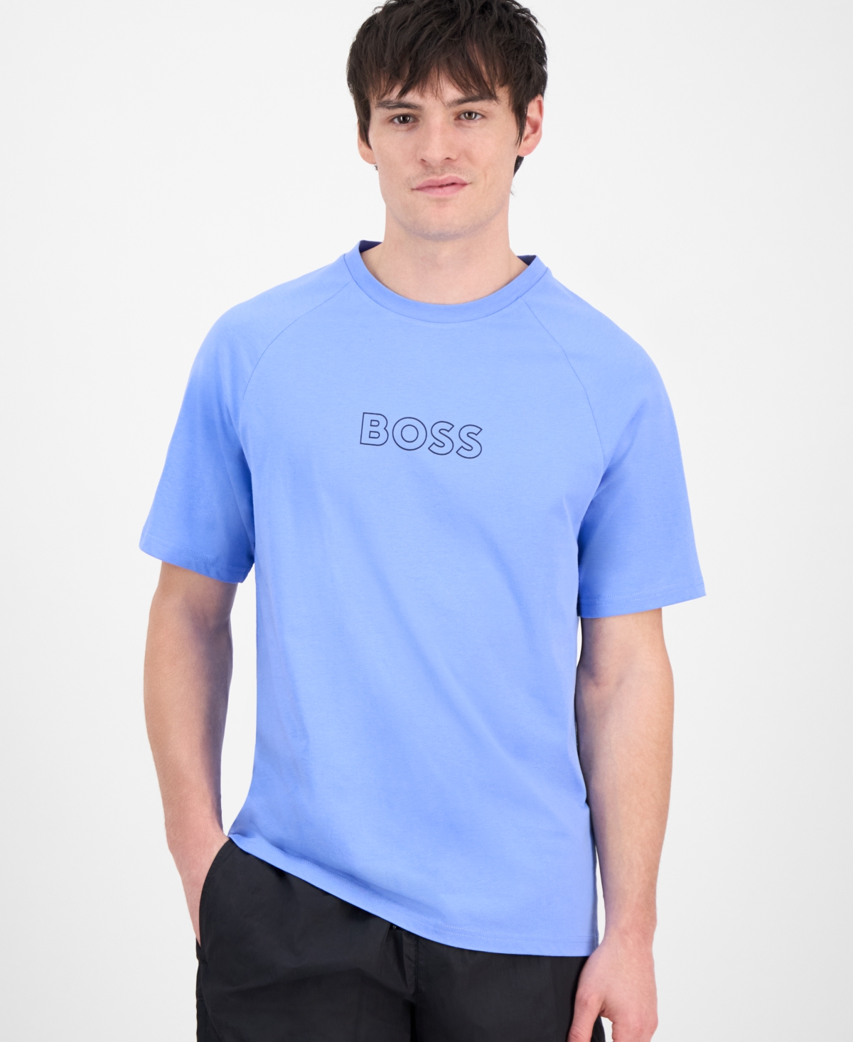 Hugo Boss Boss By  Logo T-shirt, Created For Macy's In Blue