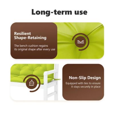 Garden Bench Cushion Bright Green 78.7"x(19.7"+19.7")x2.8" Oxford Fabric
