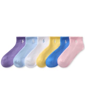 Toddler Girls Sport Quarter Socks, 6-Pack 