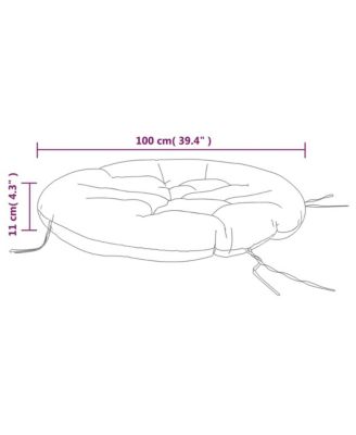 Round Cushion Black   39.4"x4.3" Oxford Fabric