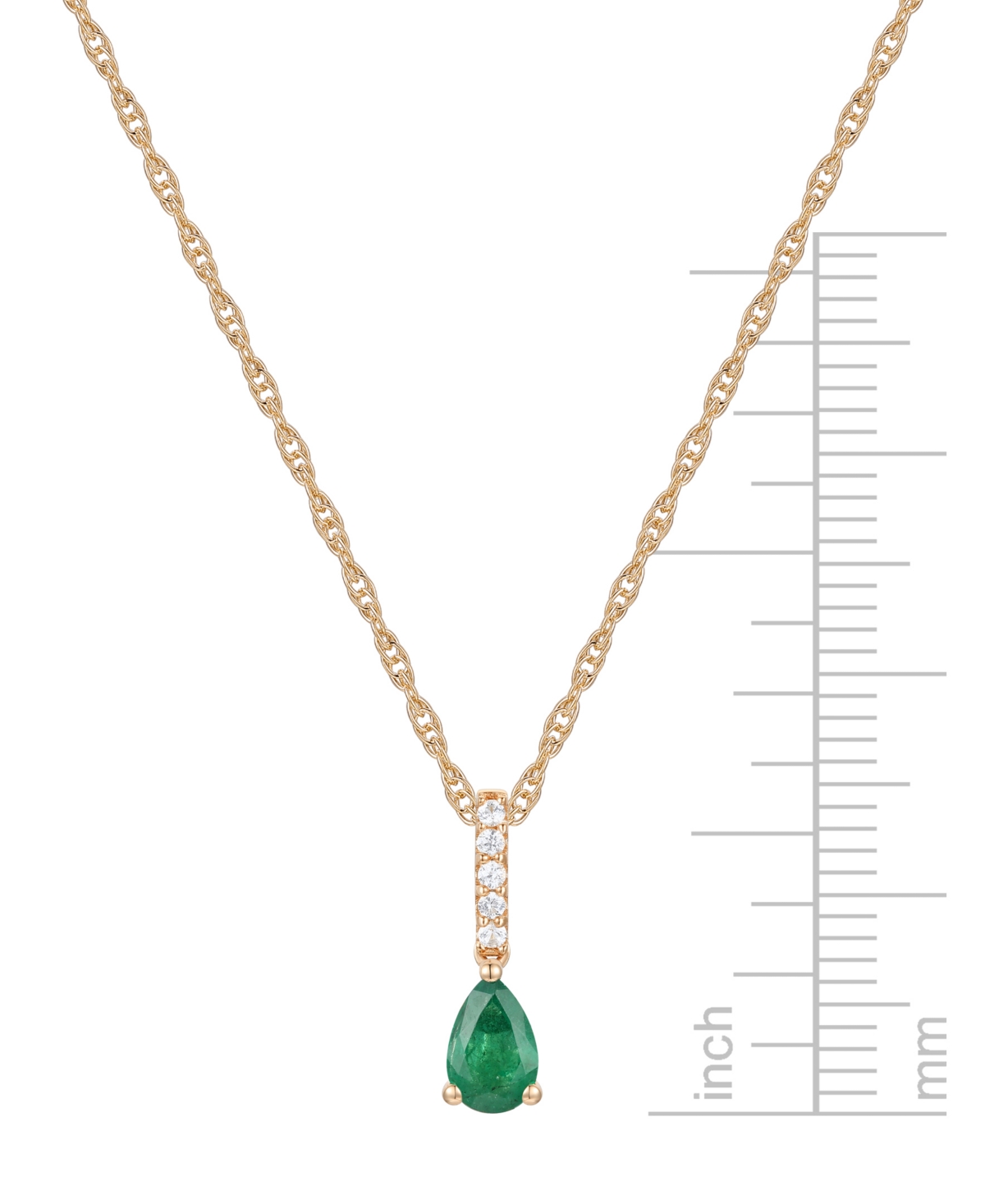 MACY'S SAPPHIRE (1/2 CT. T.W.) & DIAMOND (1/20 CT. T.W.) LINEAR PENDANT 18" NECKLACE IN 14K WHITE GOLD (ALS 
