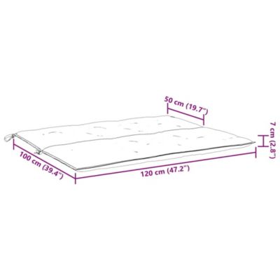 Garden Bench Cushion Cream White 47.2"x(19.7"+19.7")x2.8" Oxford Fabric