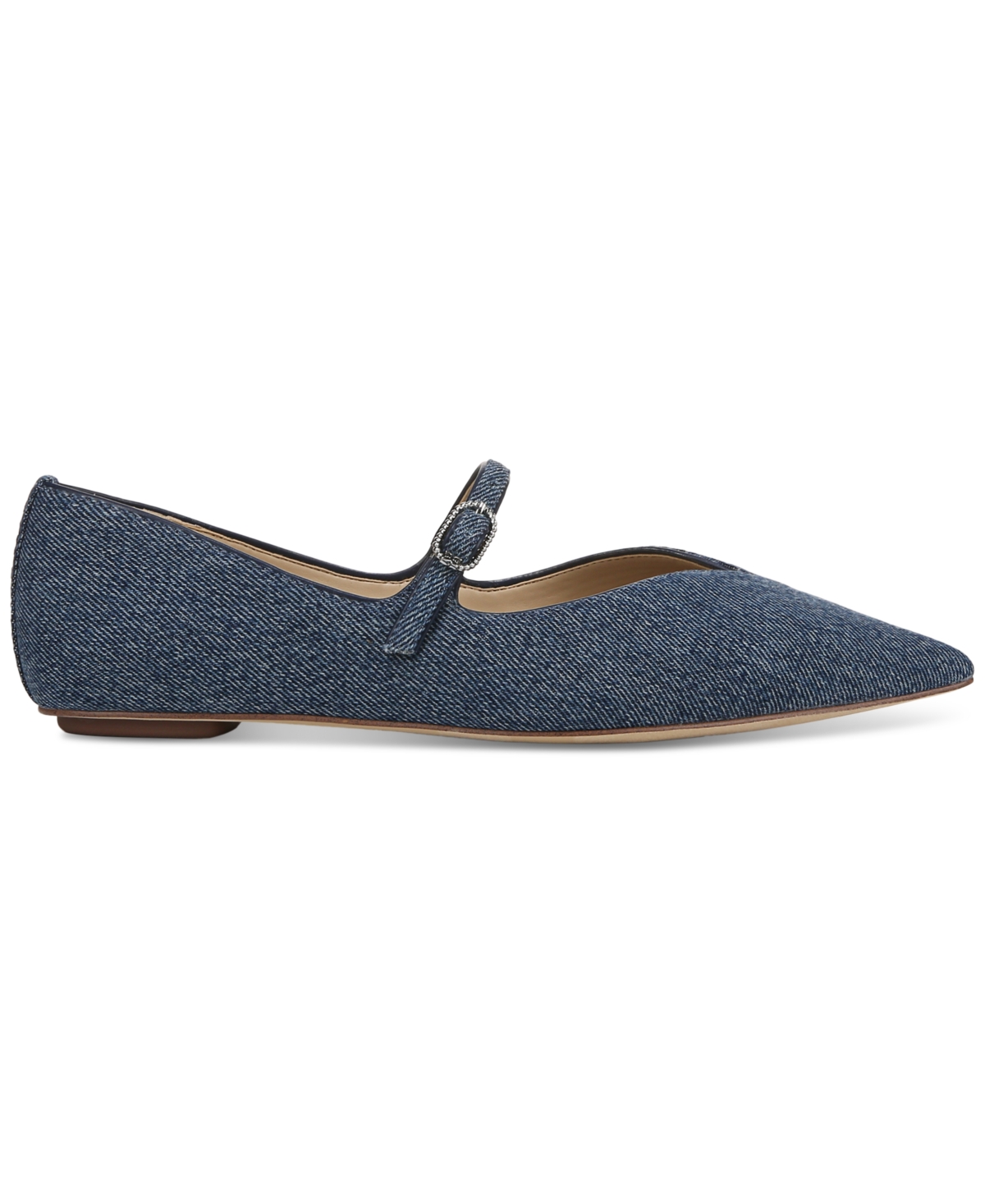 Sam Edelman Noa Mary Jane Pointed Toe Flat In Blue Fabric