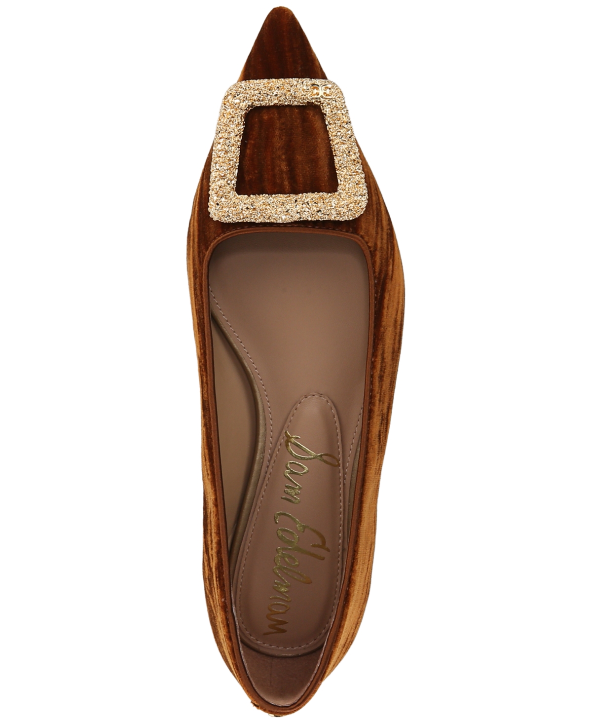 Shop Sam Edelman Women's Nico Ballerina Skimmer Flats In Camel Brown Leather