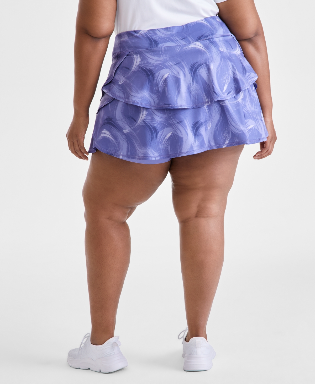 Id Ideology Plus Size Flounce Performance Skort, Exclusively At Macy's In Purple
