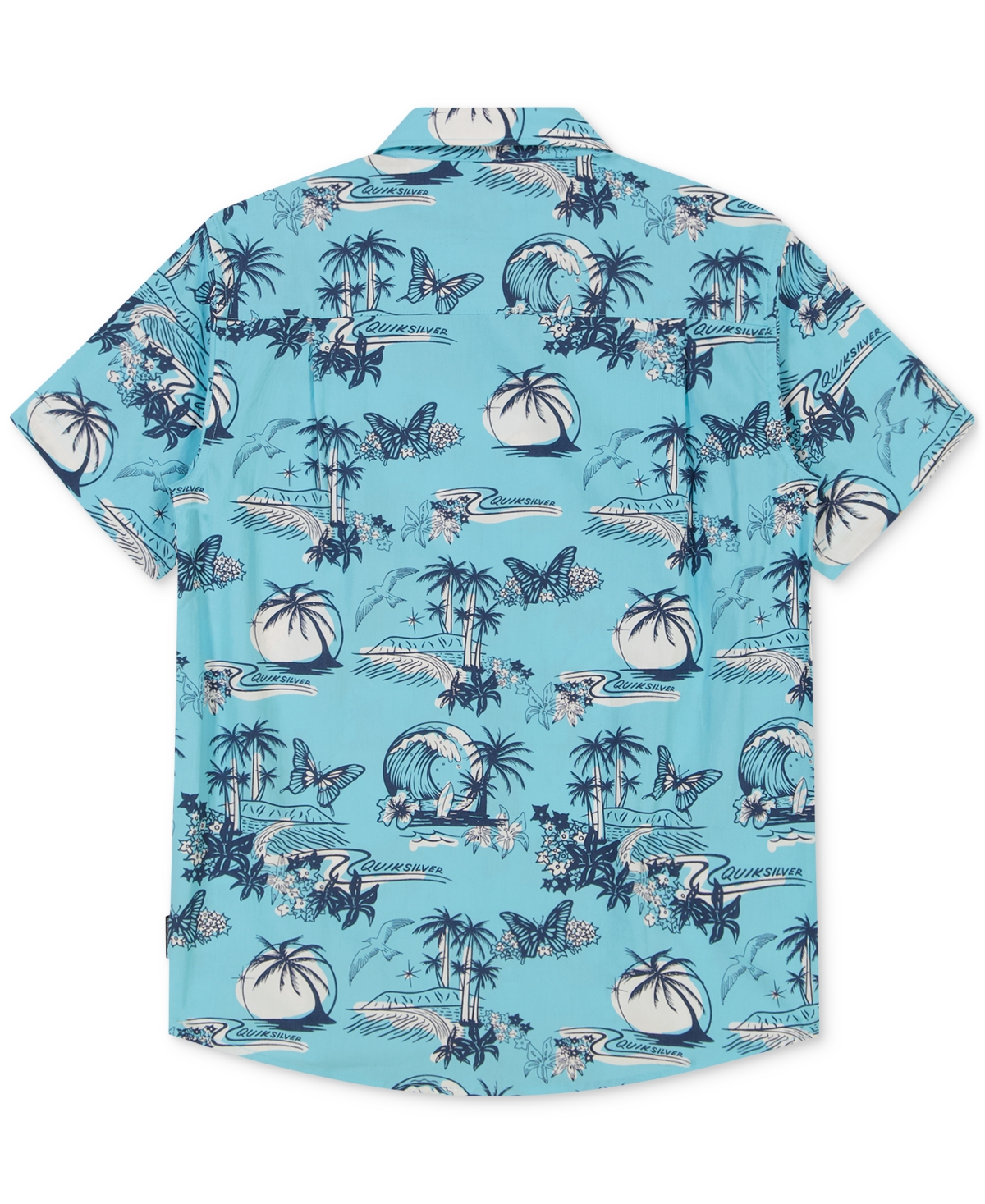 Shop Quiksilver Big Boys Apero Classic Short-sleeve Cotton Shirt In Island Waters