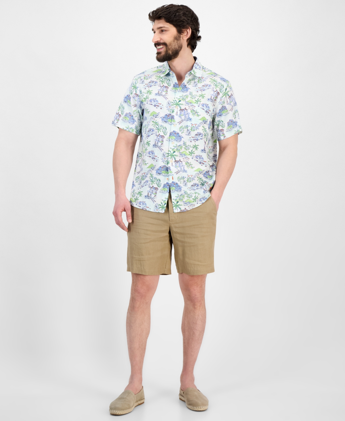 Tommy Bahama Men's Tortola Paradise Isle Regular-fit Printed Button-down Shirt In White