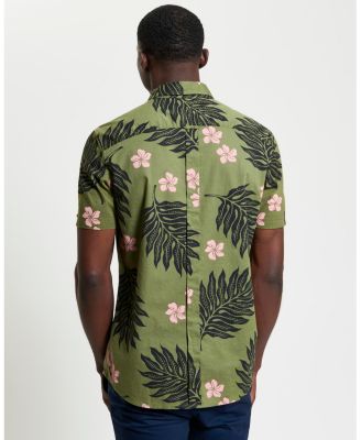 Men's Botanical Print Short Sleeve Shirt