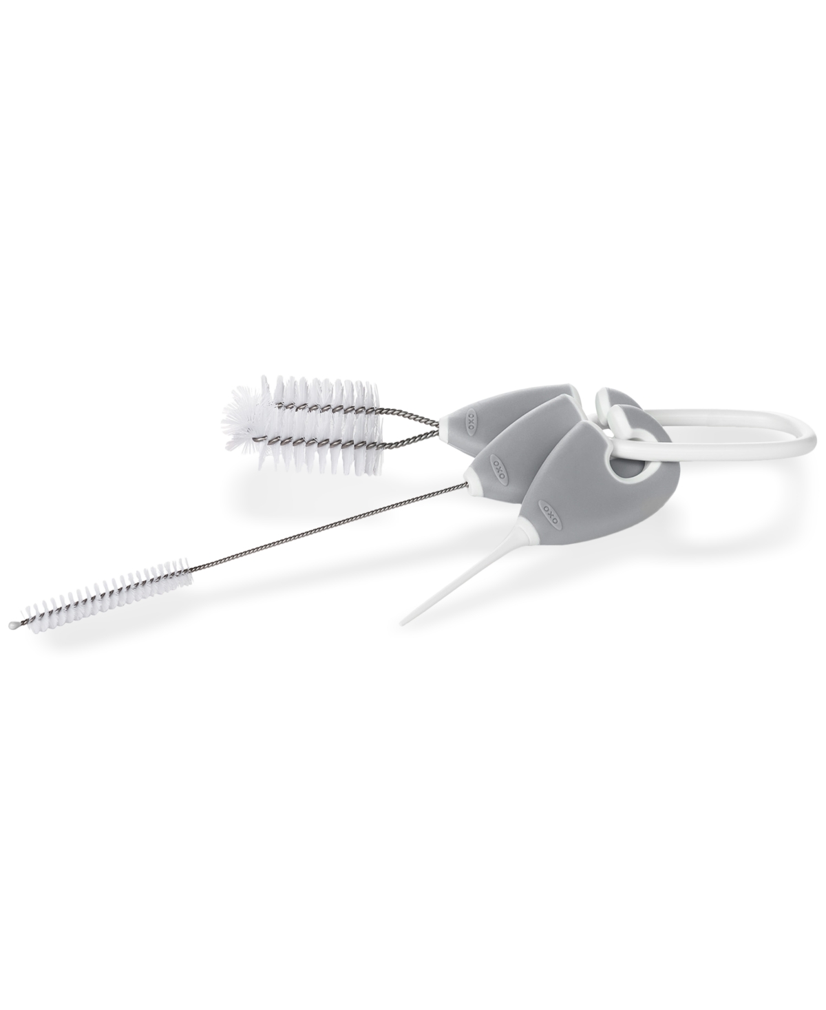 Oxo Tot 3-piece Cleaning Set For Straw And Sippy Cup In Gray