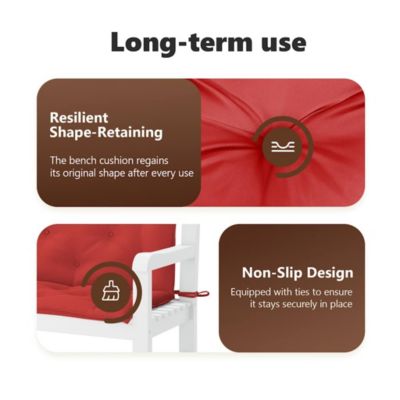 Garden Bench Cushion Red 59.1"x(19.7"+19.7")x2.8" Oxford Fabric