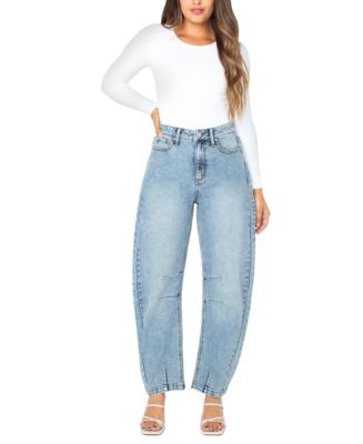Celebrity Pink Juniors' High-Rise Barrel-Leg Jeans Macy's