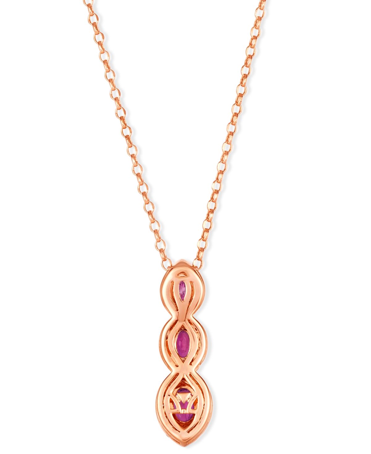 Le Vian Ruby (1 Ct. T.w.) & Nude Diamond (3/8 Ct. T.w.) Pendant 18" Necklace In 14 Strawberry Gold In Rose Gold