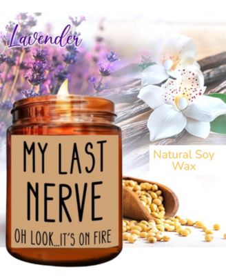 "My Last Nerve" Lavender Scented Soy Wax Candle, 10 oz.