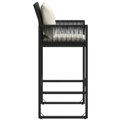 Garden Bar Stool Black, Cream White