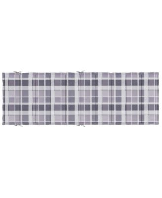 Sun Lounger Cushion Gray Check Pattern 73.2"x22.8"x1.6" Oxford Fabric