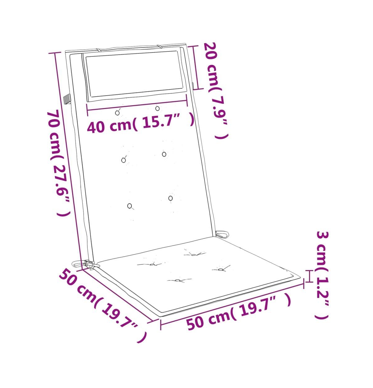 vidaXL Highback Chair Cushions 4 pcs Light Blue Oxford Fabric