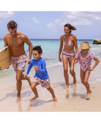 Little Girls Tropicana Vacay Sustainable Wide Frill Swimsuit