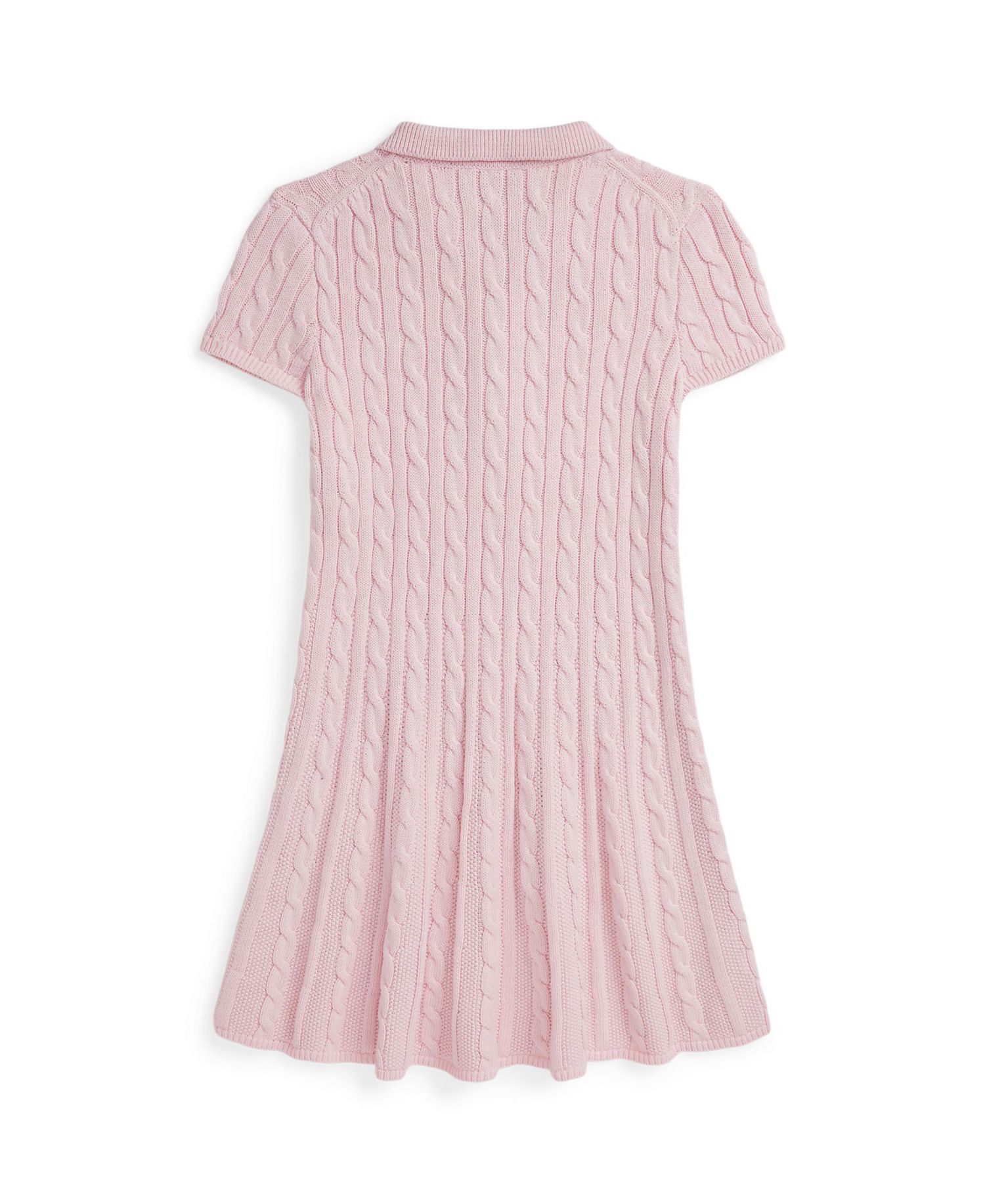 Girls' 7-16 Cable-Knit Polo Sweater Dress