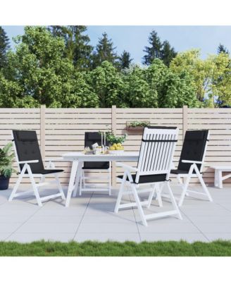 Highback Chair Cushions 4 pcs Black Oxford Fabric