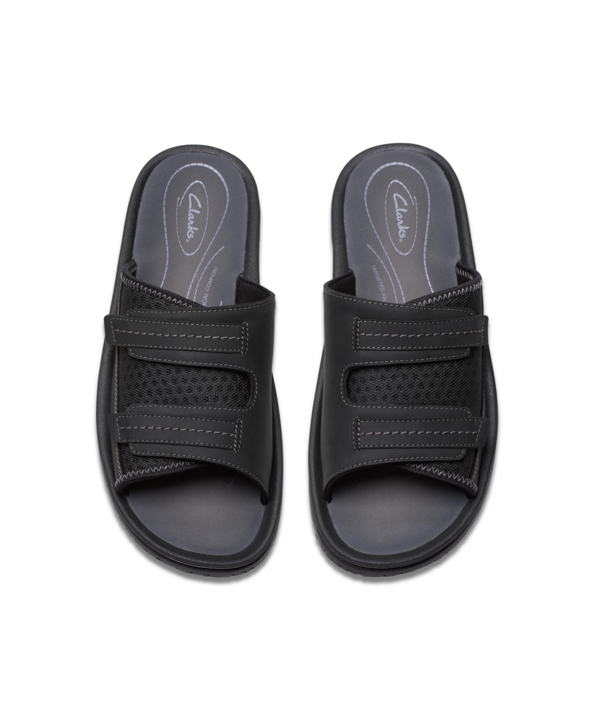 Clarks Men's Collection Wesley Easy Sandals In Black Combi Synthetic