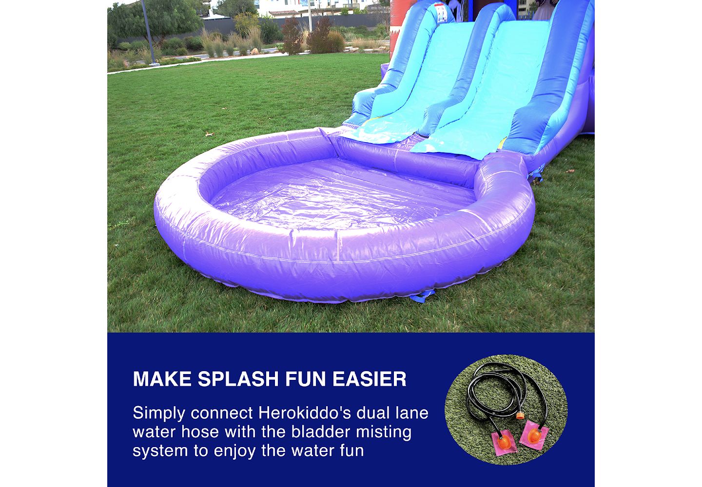 Детская игрушка HERO Kiddo Enchanted Forest Commercial Grade Bounce House Water Slide with Splash Pool for Kids and Adults, Basketball Hoop, Outdoor Indoor, цвет: Зелёный — фото 3