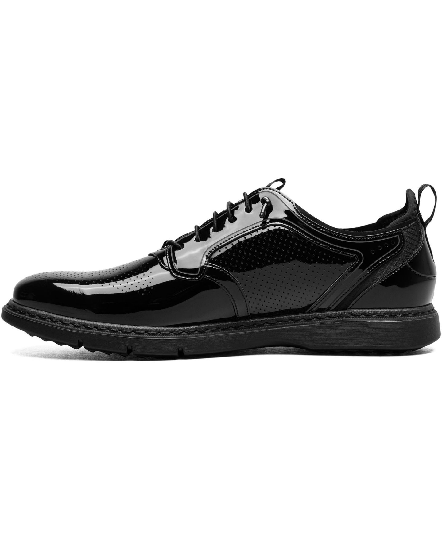 Мужские кроссовки Stacy Adams Spyre Plain Toe Elastic Lace, цвет: Чёрный лаковый — фото 3