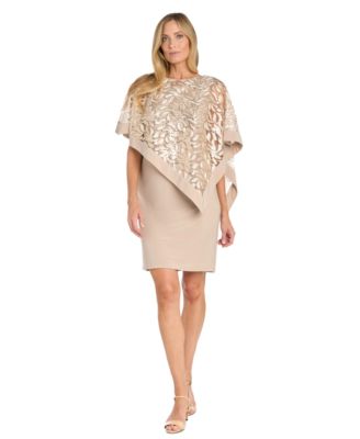 R & M Richards - Women's Sequined-Cape Cocktail Dress