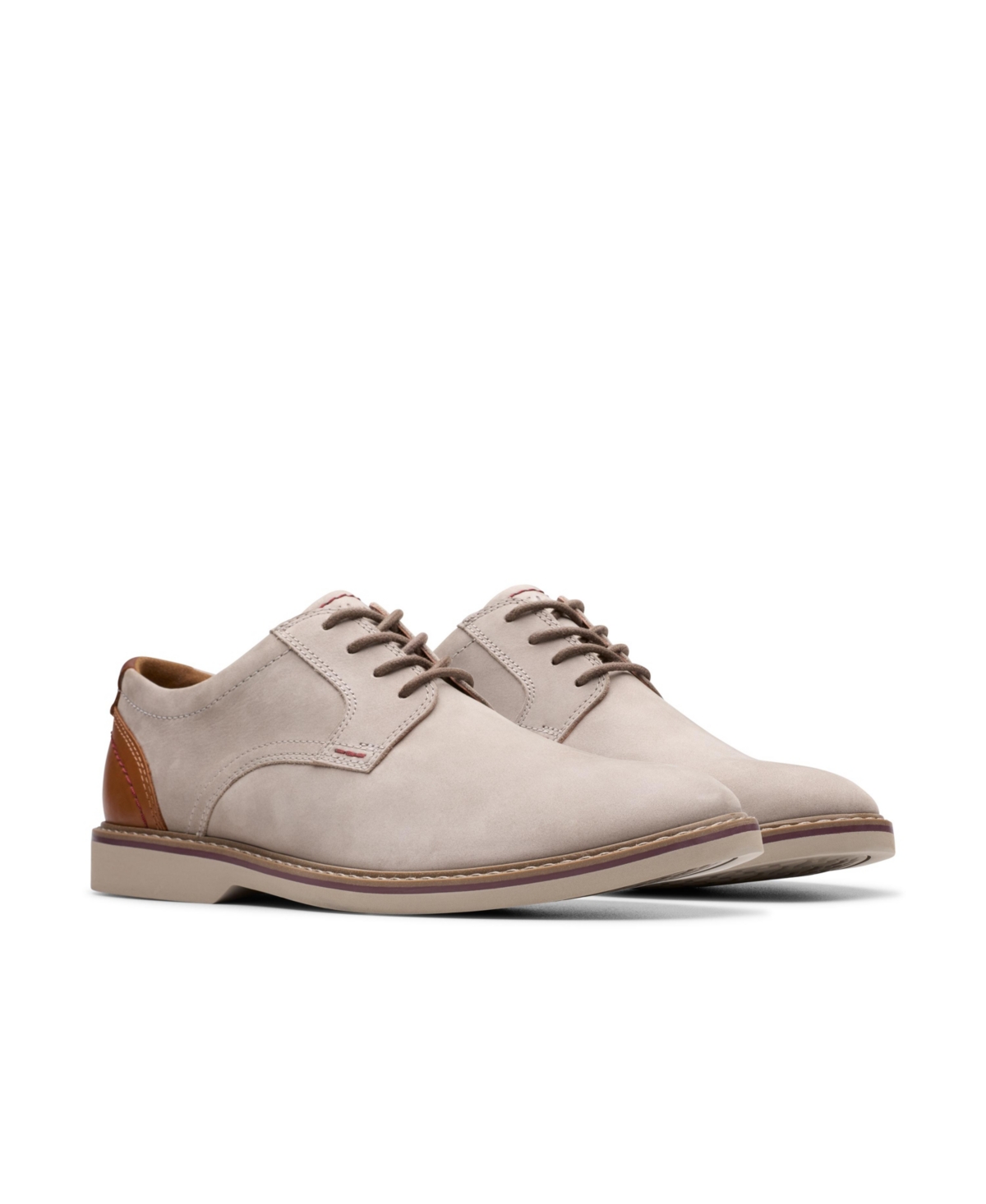 Clarks Collection Men's Radcliff Low Shoes In Light Gray Combi Nubuck