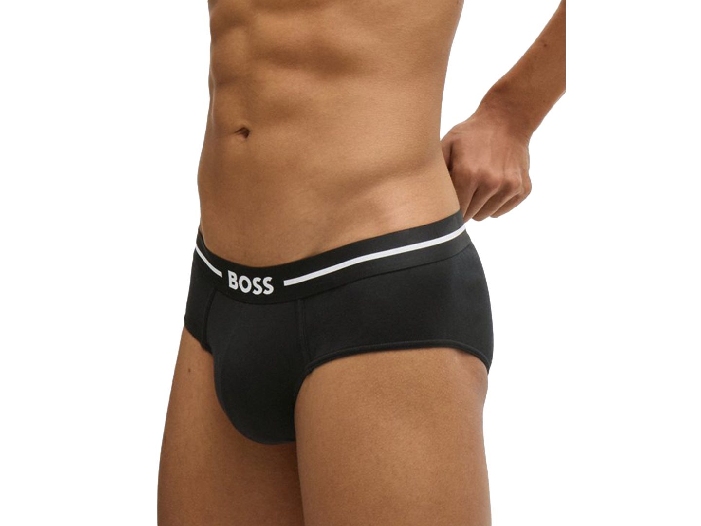 Трусы-брифы Hip для мужчин, с логотипом — Hugo Boss, цвет: Чёрный — фото 4