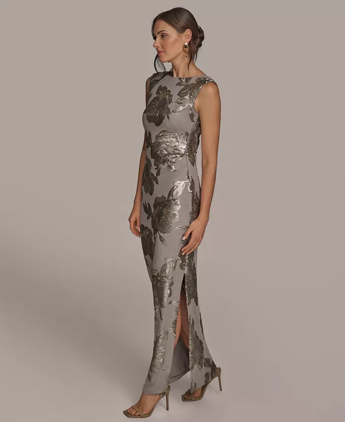 Women's Floral-Sequined Gown - thumbnail 2