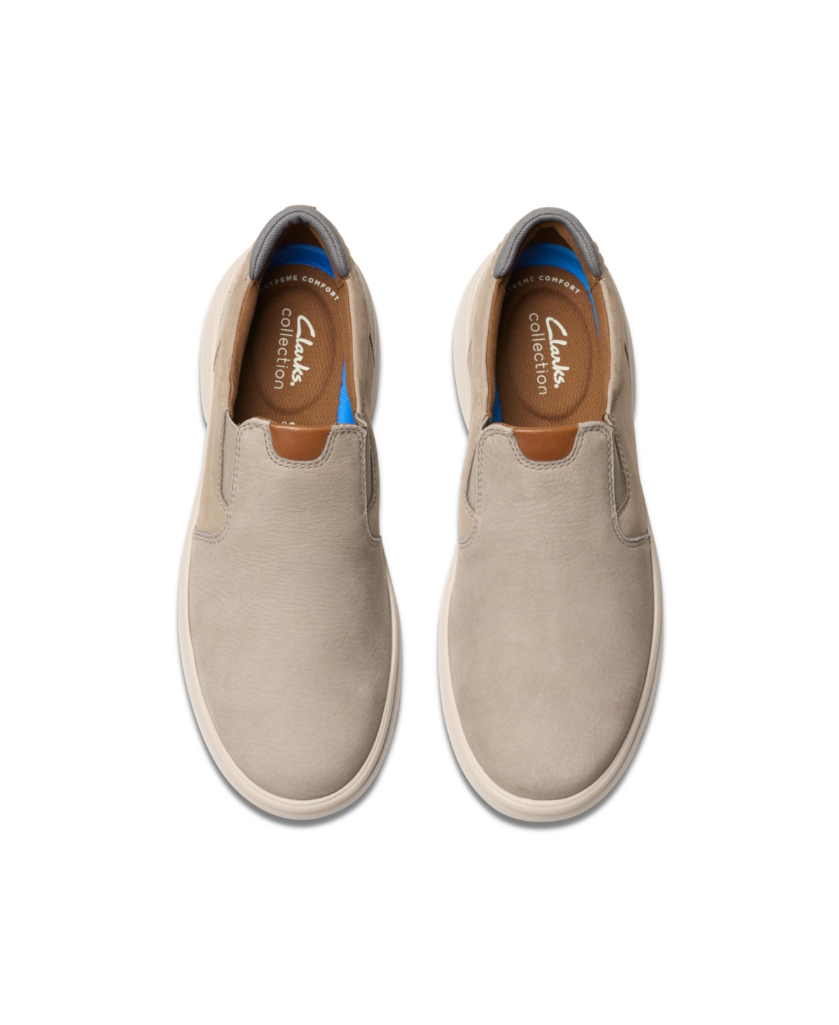 Clarks Men's Collection Bradley Ease Shoes In Light Gray Nubuck