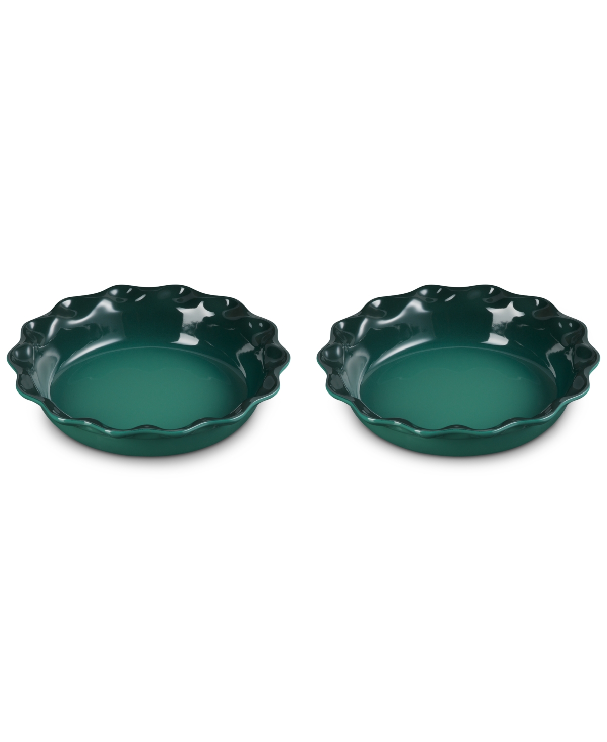 Le Creuset Set Of 2 9-inch Heritage Stoneware Pie Dishes In Artichaut