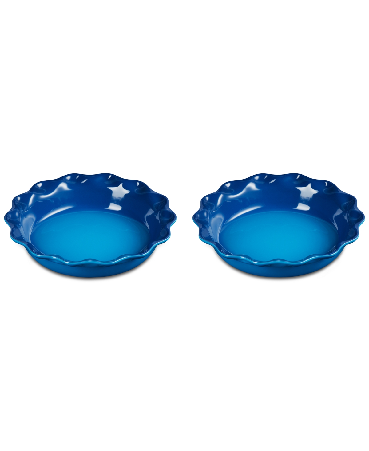 Le Creuset Set Of 2 9-inch Heritage Stoneware Pie Dishes In Marseille