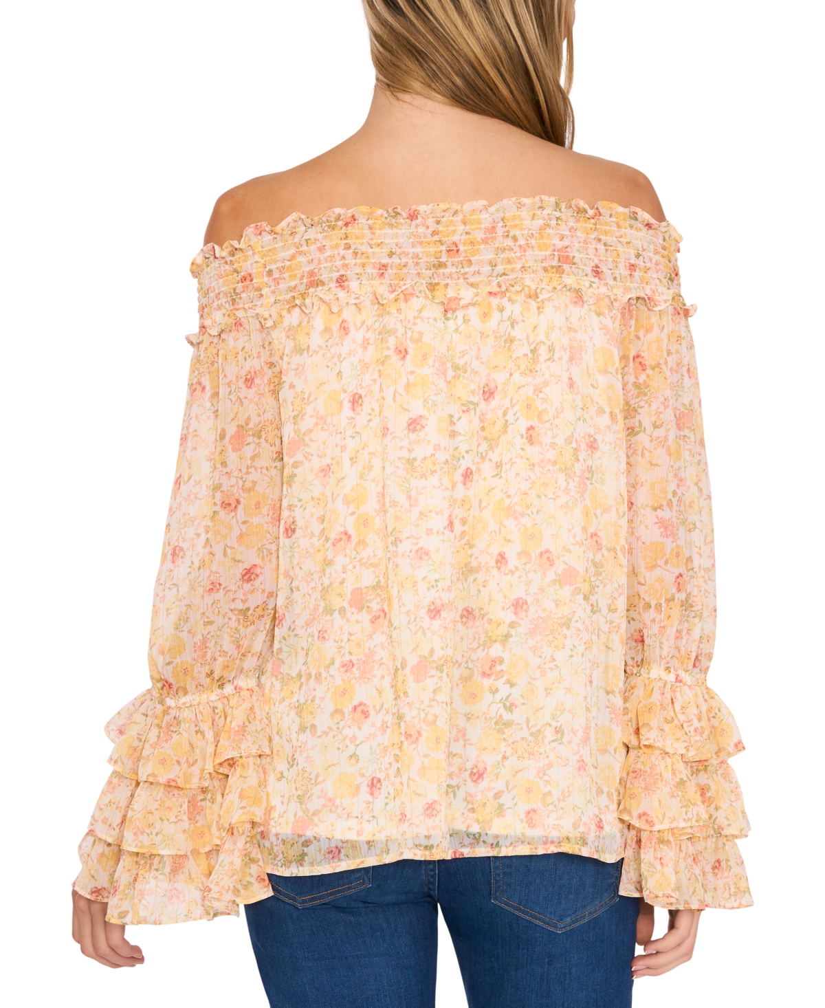 Cece Women's Ruffle-cuff Off-the-shoulder Blouse In New Ivory
