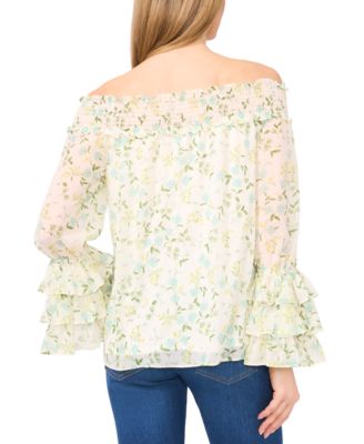 Women's Ruffle-Cuff Off-the-Shoulder Blouse