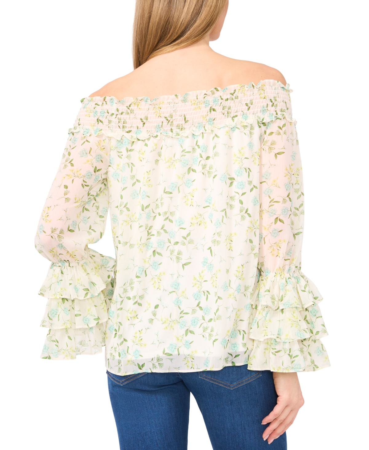 Cece Women's Ruffle-cuff Off-the-shoulder Blouse In New Ivory