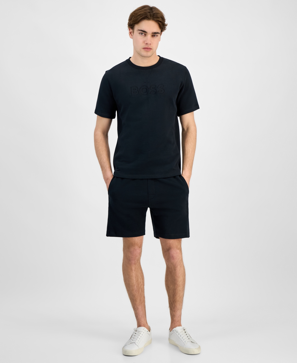 Hugo Boss Logo-embroidered T-shirt In Multi