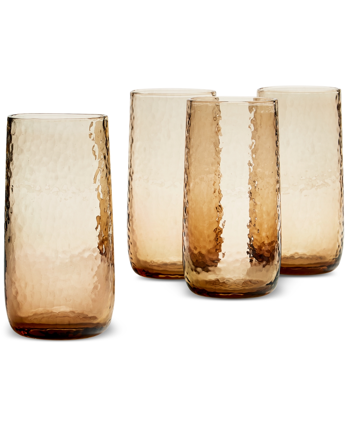 Oake Textured Highball Glasses, Set Of 4, Exclusively At Macy's In Amber