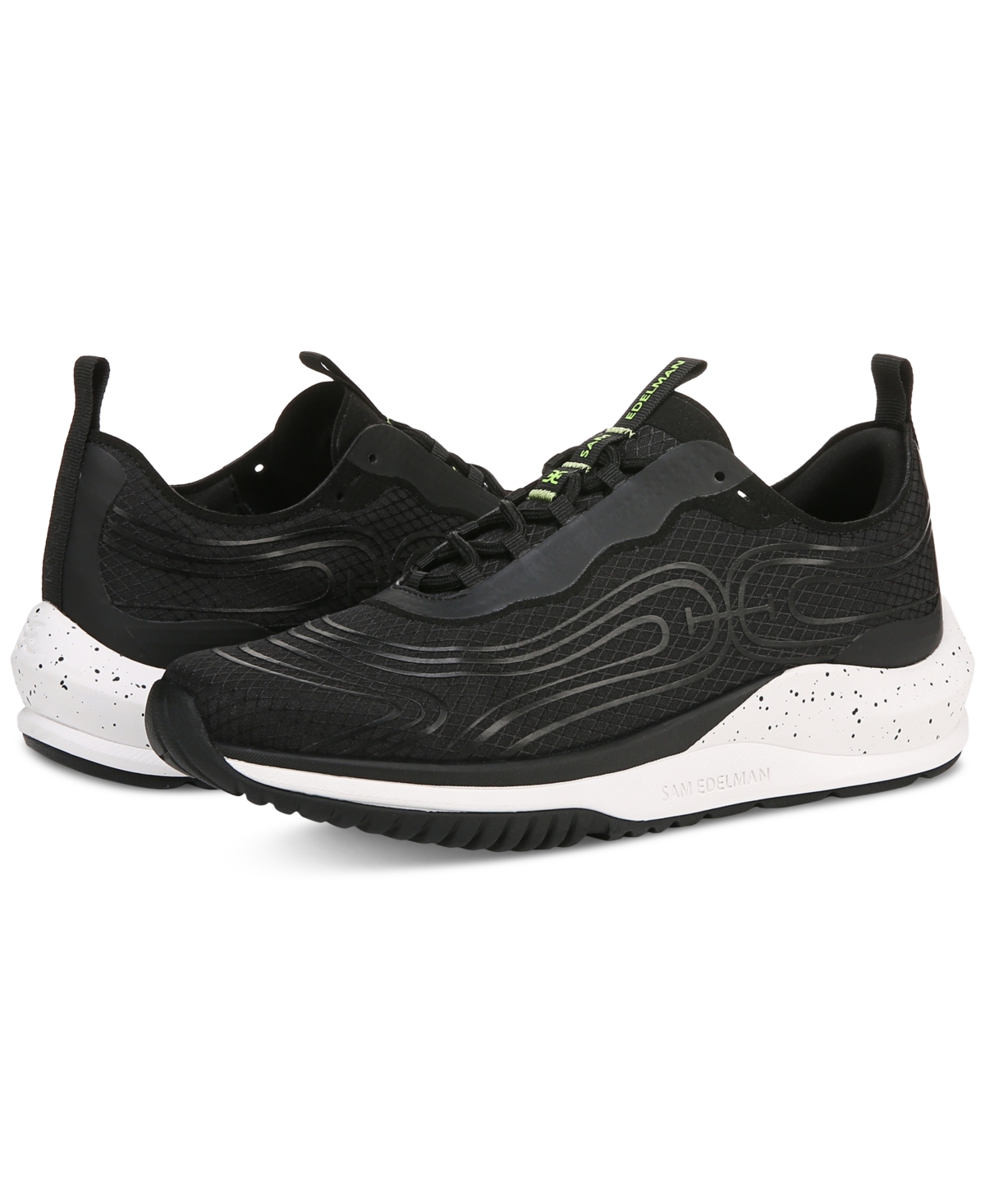 Shop Sam Edelman Women's Miles Mixed-media Lace-up Sneakers In Black
