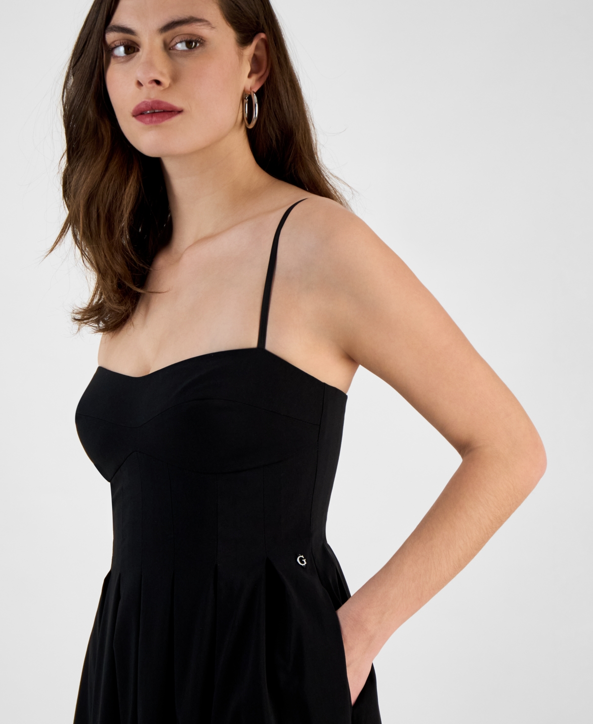 Guess Women's Bria Sweetheart Empire-waist Midi Dress In Jet Black A996