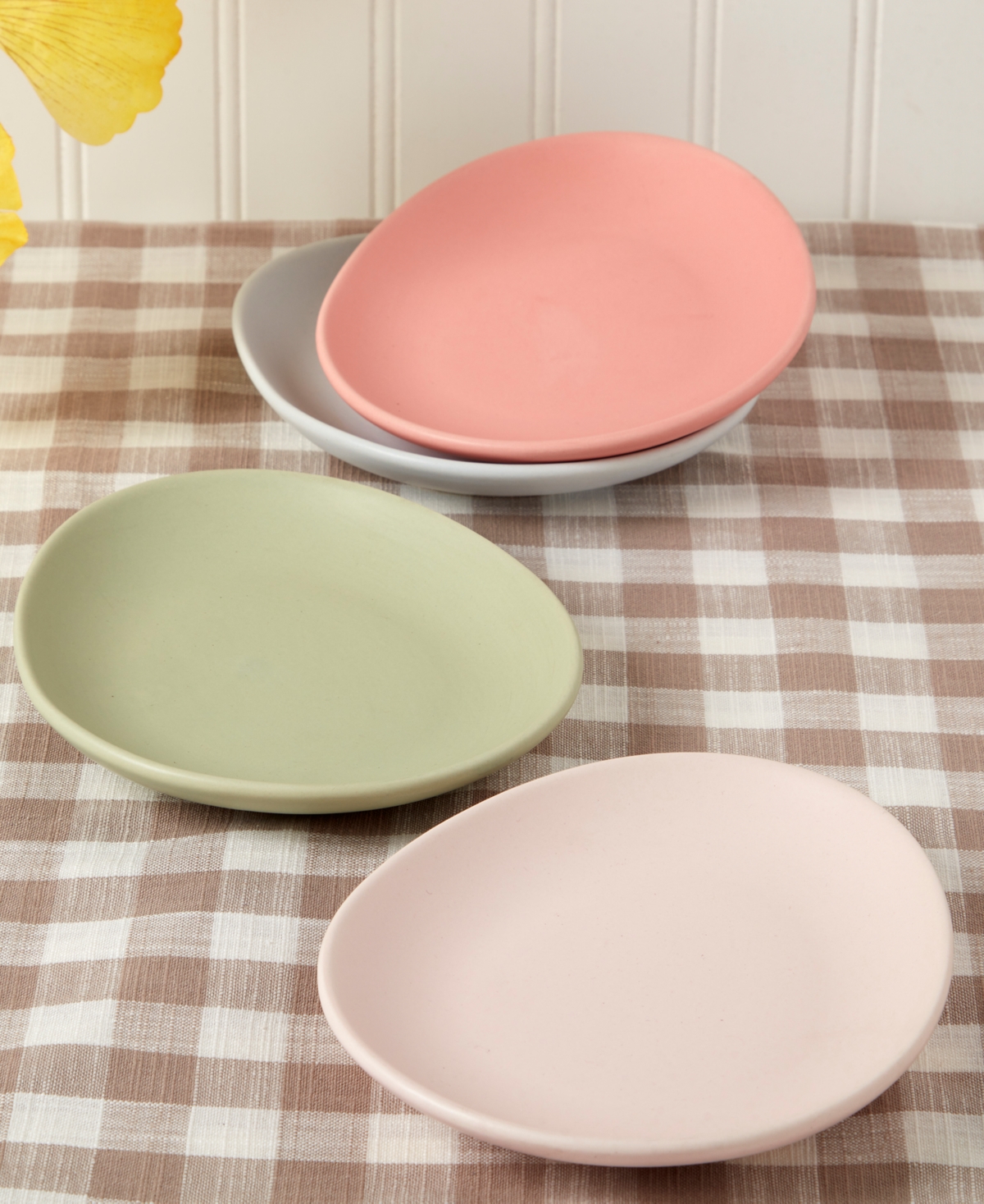 Haven 7" Egg Shaped Stoneware Plates, Set Of 4 In Assorted