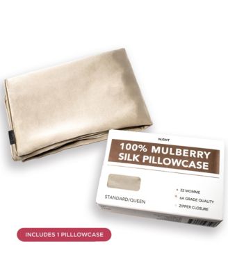 22 Momme 100% Mulberry Silk Pillowcase, Zipper, Machine Washable