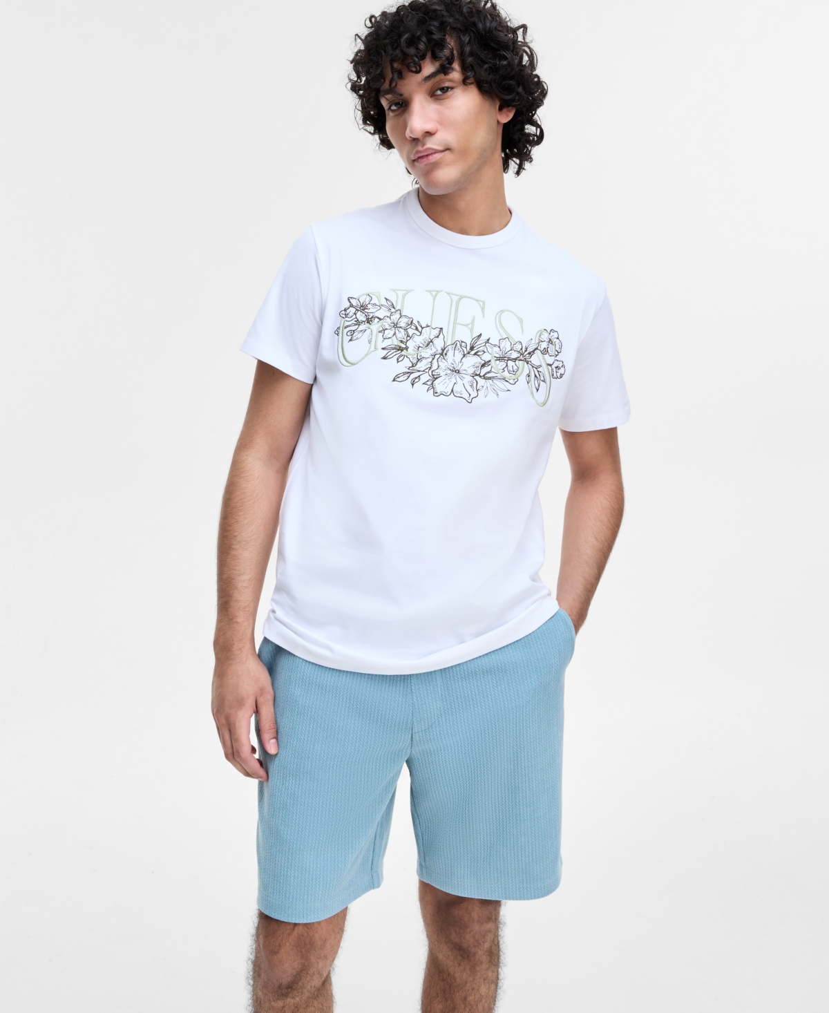Men's Floral Logo T-Shirt - Pure White