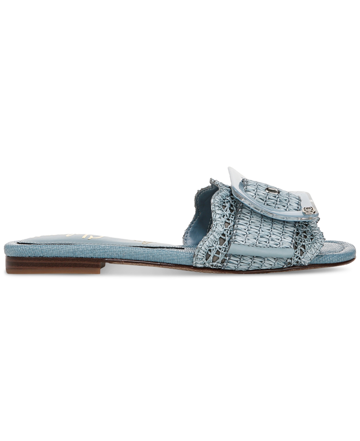 SAM EDELMAN WOMEN'S BAMBI RAFFIA BUCKLE SLIDE SANDALS 