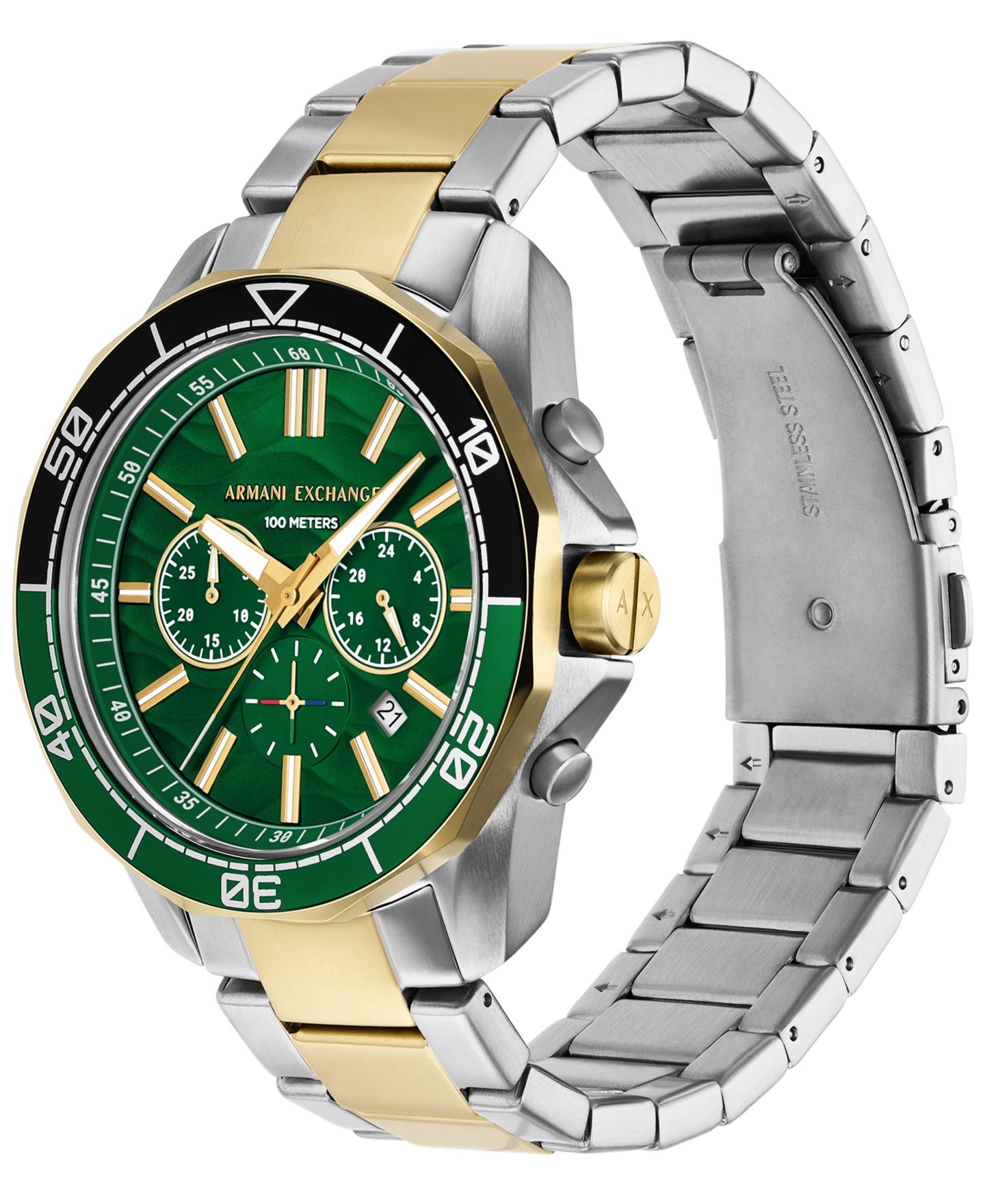 Мужские часы A|X Armani Exchange Quartz Chronograph Two-Tone Stainless-Steel, 44mm — фото 4