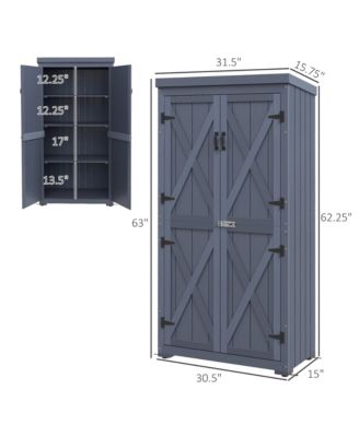 Outdoor Storage Cabinet with Waterproof Metal Roof,