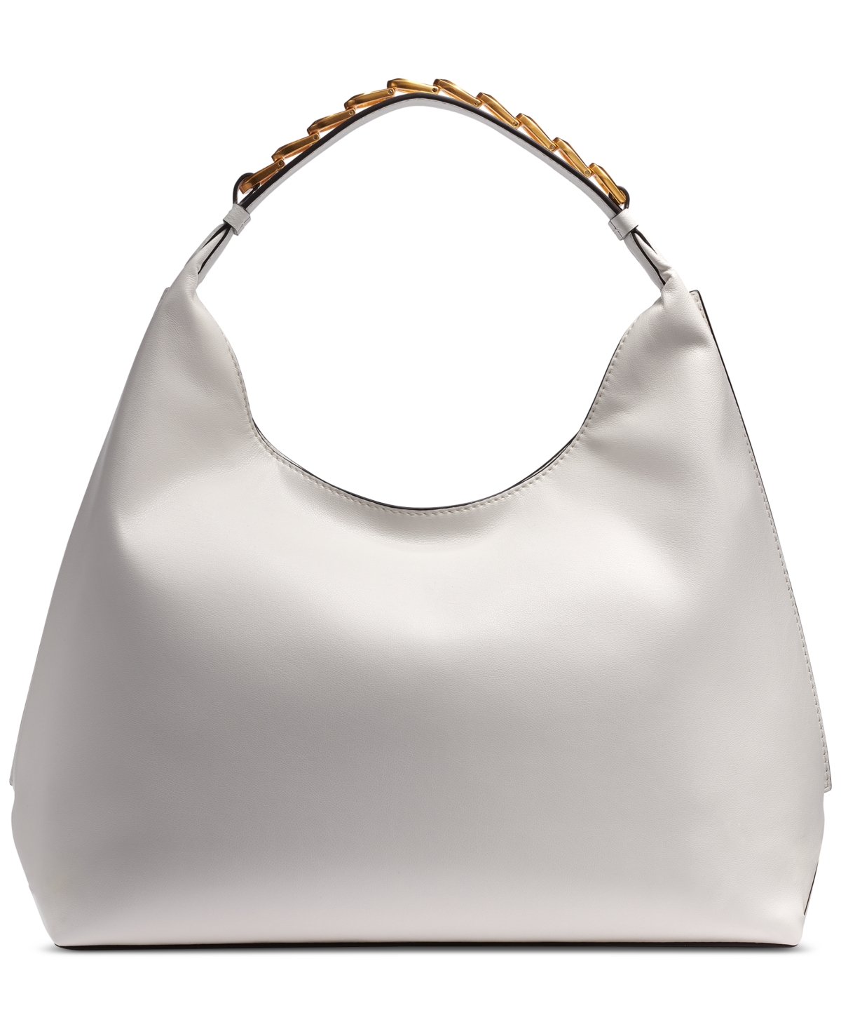 Donna Karan Bellmore Bezeled Hobo In Brillant White