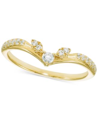 Diamond Chevron Contour Band (1/4 ct. t.w.) in 14k Gold - Macy's